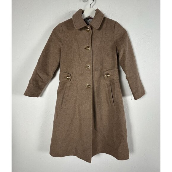 Rothschild Girls Size 6X Brown Wool Blend Coat Classic Winter Outerwear Buttons - Picture 1 of 10
